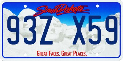SD license plate 93ZX59
