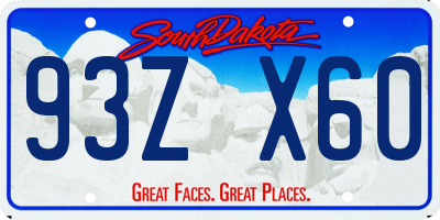 SD license plate 93ZX60