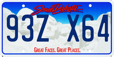 SD license plate 93ZX64
