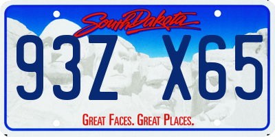 SD license plate 93ZX65