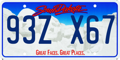 SD license plate 93ZX67