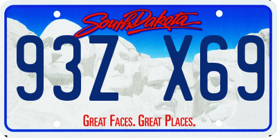 SD license plate 93ZX69