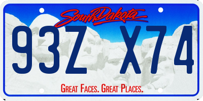 SD license plate 93ZX74