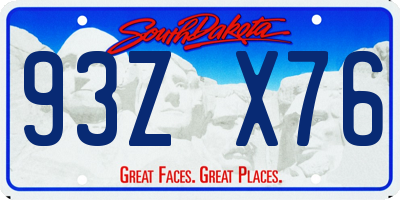 SD license plate 93ZX76