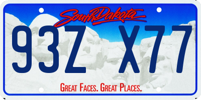 SD license plate 93ZX77