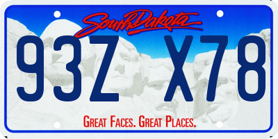 SD license plate 93ZX78