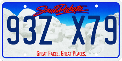 SD license plate 93ZX79