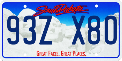 SD license plate 93ZX80