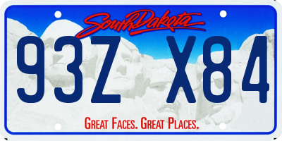 SD license plate 93ZX84