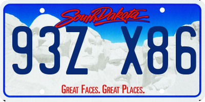 SD license plate 93ZX86