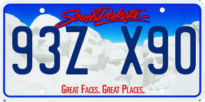 SD license plate 93ZX90