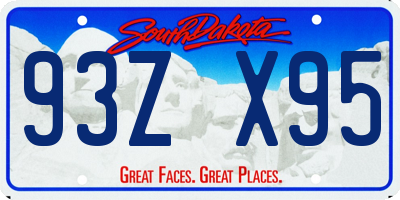 SD license plate 93ZX95