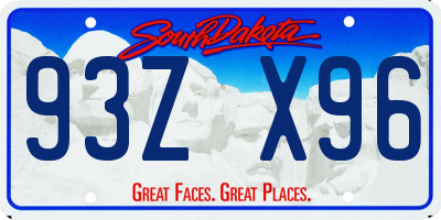 SD license plate 93ZX96