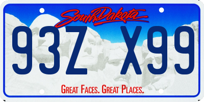 SD license plate 93ZX99