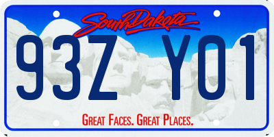 SD license plate 93ZY01