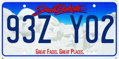 SD license plate 93ZY02