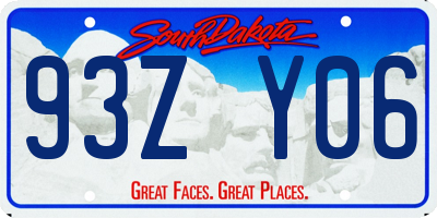 SD license plate 93ZY06