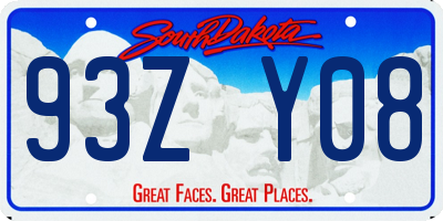 SD license plate 93ZY08