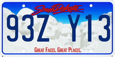SD license plate 93ZY13