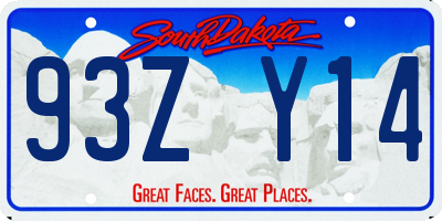 SD license plate 93ZY14