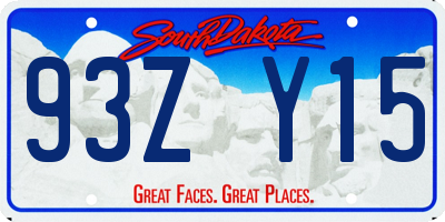 SD license plate 93ZY15