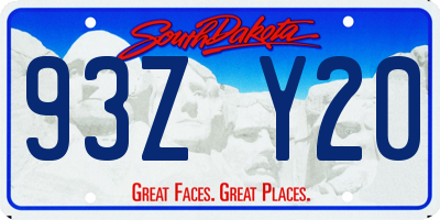 SD license plate 93ZY20