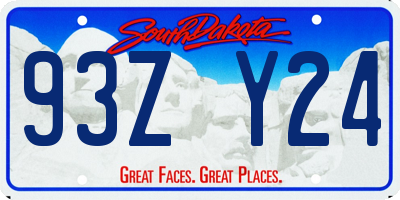 SD license plate 93ZY24