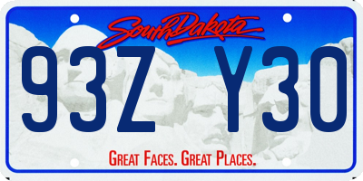 SD license plate 93ZY30