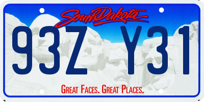 SD license plate 93ZY31