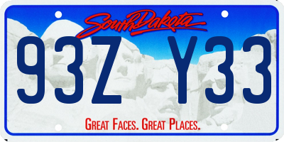 SD license plate 93ZY33