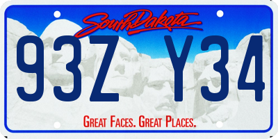 SD license plate 93ZY34