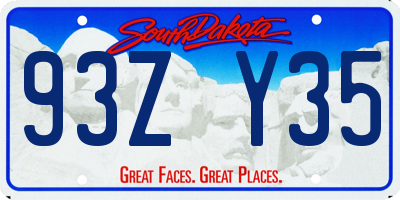 SD license plate 93ZY35