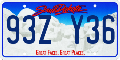 SD license plate 93ZY36