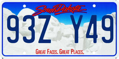SD license plate 93ZY49