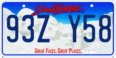 SD license plate 93ZY58