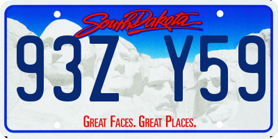 SD license plate 93ZY59