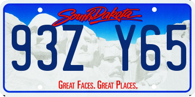 SD license plate 93ZY65