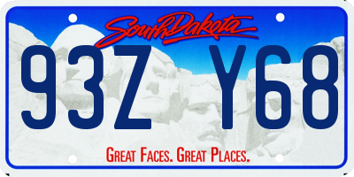SD license plate 93ZY68