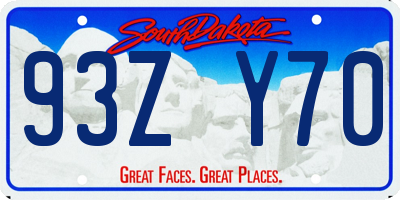 SD license plate 93ZY70