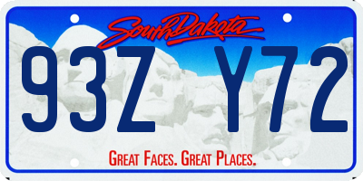 SD license plate 93ZY72