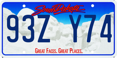 SD license plate 93ZY74