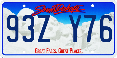 SD license plate 93ZY76