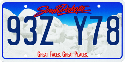 SD license plate 93ZY78
