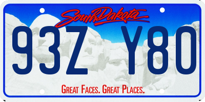 SD license plate 93ZY80