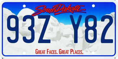 SD license plate 93ZY82