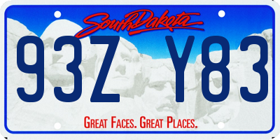 SD license plate 93ZY83
