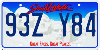 SD license plate 93ZY84