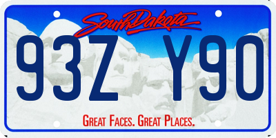 SD license plate 93ZY90