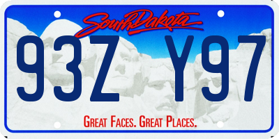 SD license plate 93ZY97