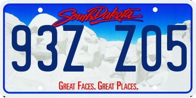 SD license plate 93ZZ05